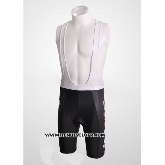 2010 Maillot Ciclismo FDJ Blanc et Noir Manches Courtes et Cuissard